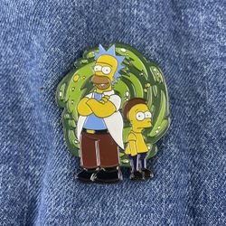 Simpsons X Rick & Morty Enamel Pin 