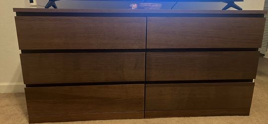 6-Drawer Dresser – Dark Brown