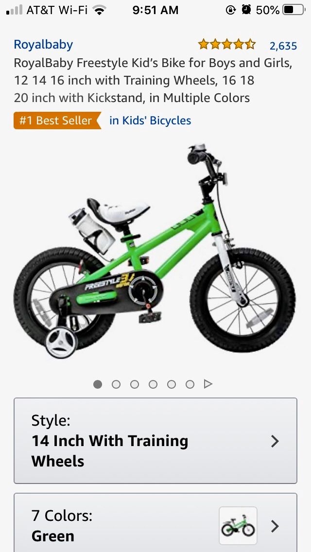 $50.00 RoyalBaby Freestyle Kid’s Bike boy/girl