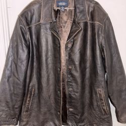 Men’s 4 Button Leather Jacket Xl 