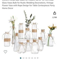 Vases - Small Vases - 5 Sets (12 Vases Per Set)