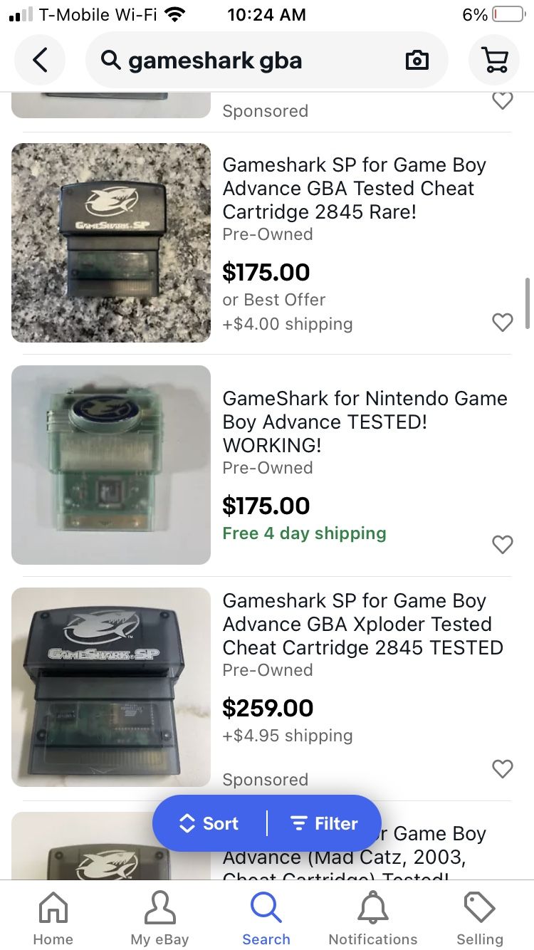 GameShark Game Codes for GameBoy Advance and SP : Mad Catz : Free