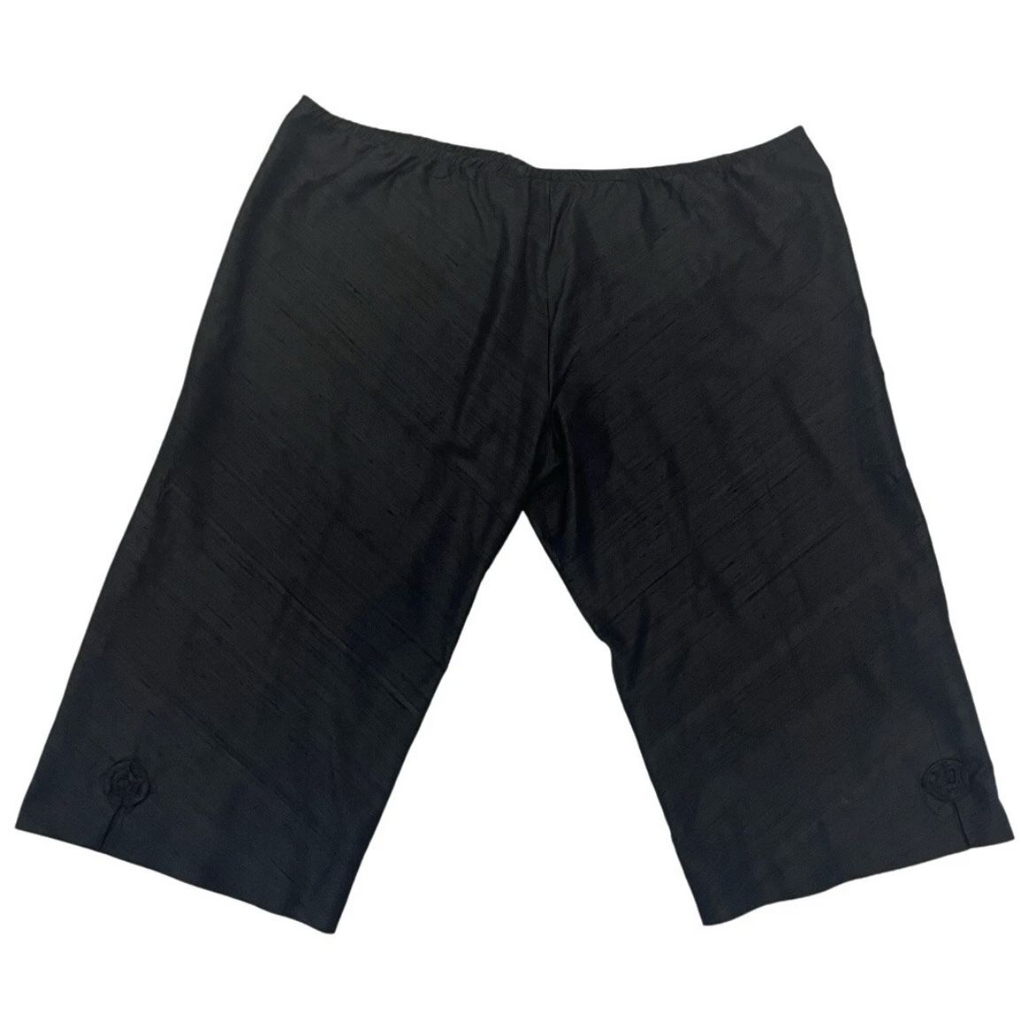 Lee Andersen Womens 1X Vamp Pants Cropped Black Silk USA