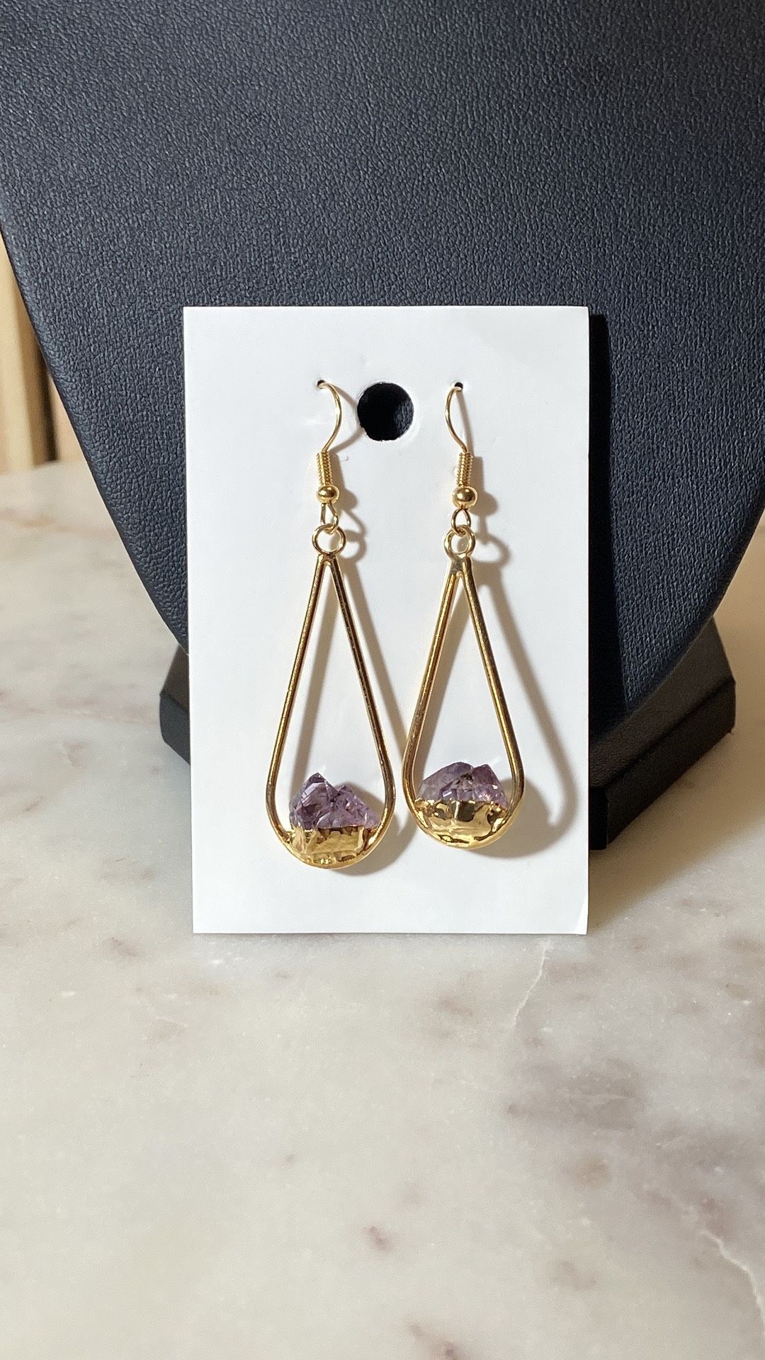 amethyst earrings | gold plated handmade