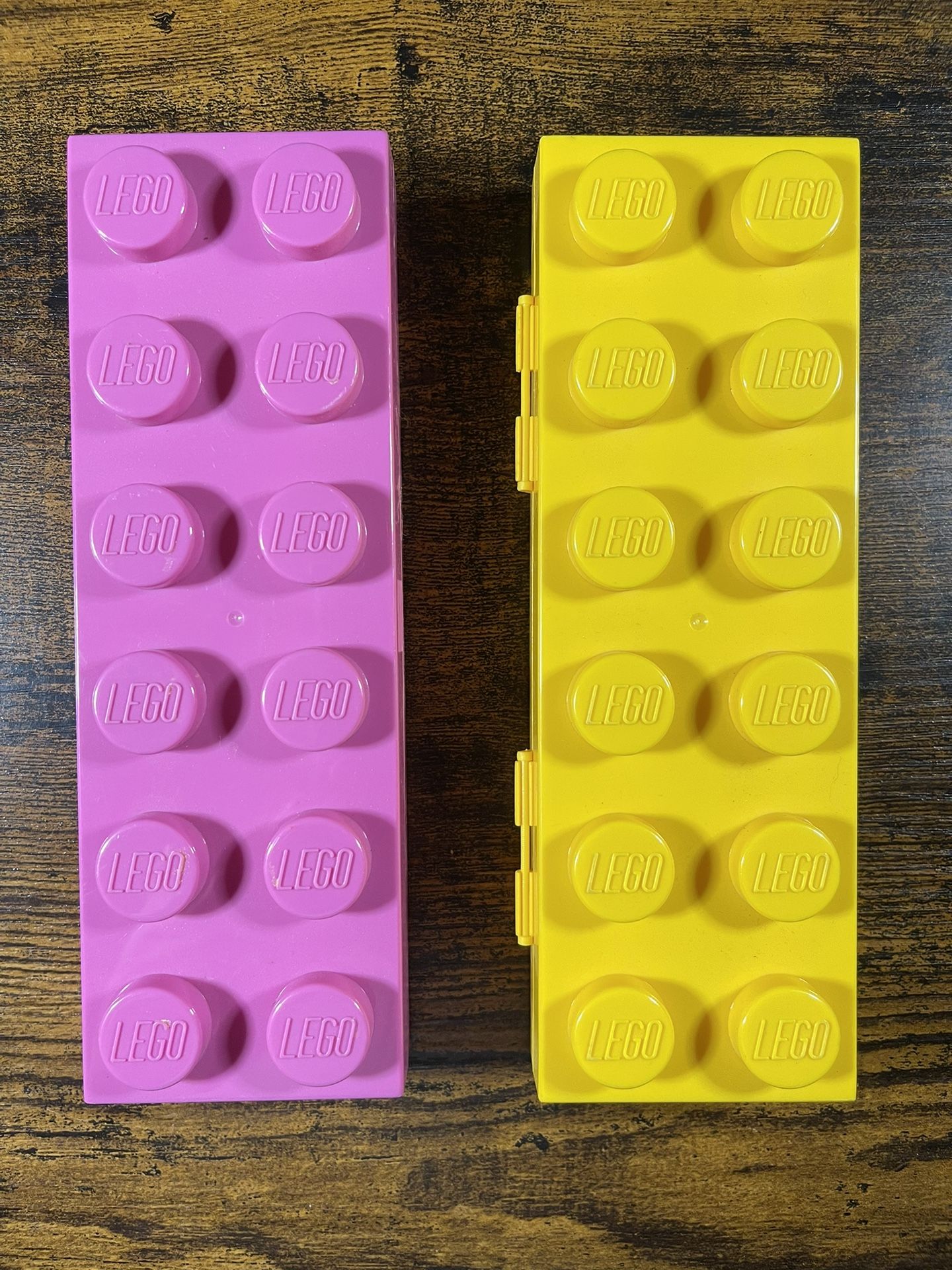 2 Lego Pencil Brick Containers