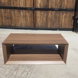Osmond 48"  satin walnut rectangle mdf coffee table
