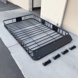 (NEW) $145 Universal Roof Rack 64x39 Inch Car Top Cargo Basket Carrier Extension Luggage Holder 150lbs Max 