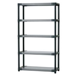 16 In D X 42 In W X 70 In H  5 Tier Heavy Duty Plastic Utility 