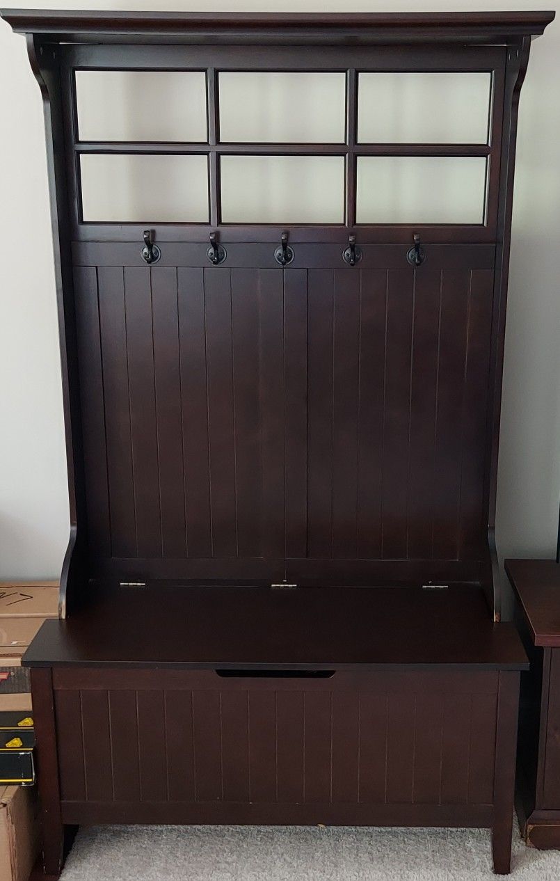 Hall Tree Storage Coat Rack