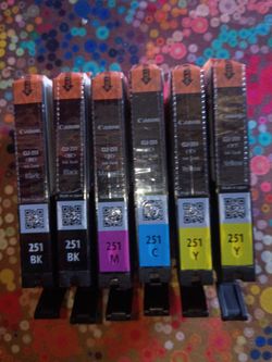 6 New Sealed Genuine Canon 251 Ink Cartridges Lot (OEM) - $25