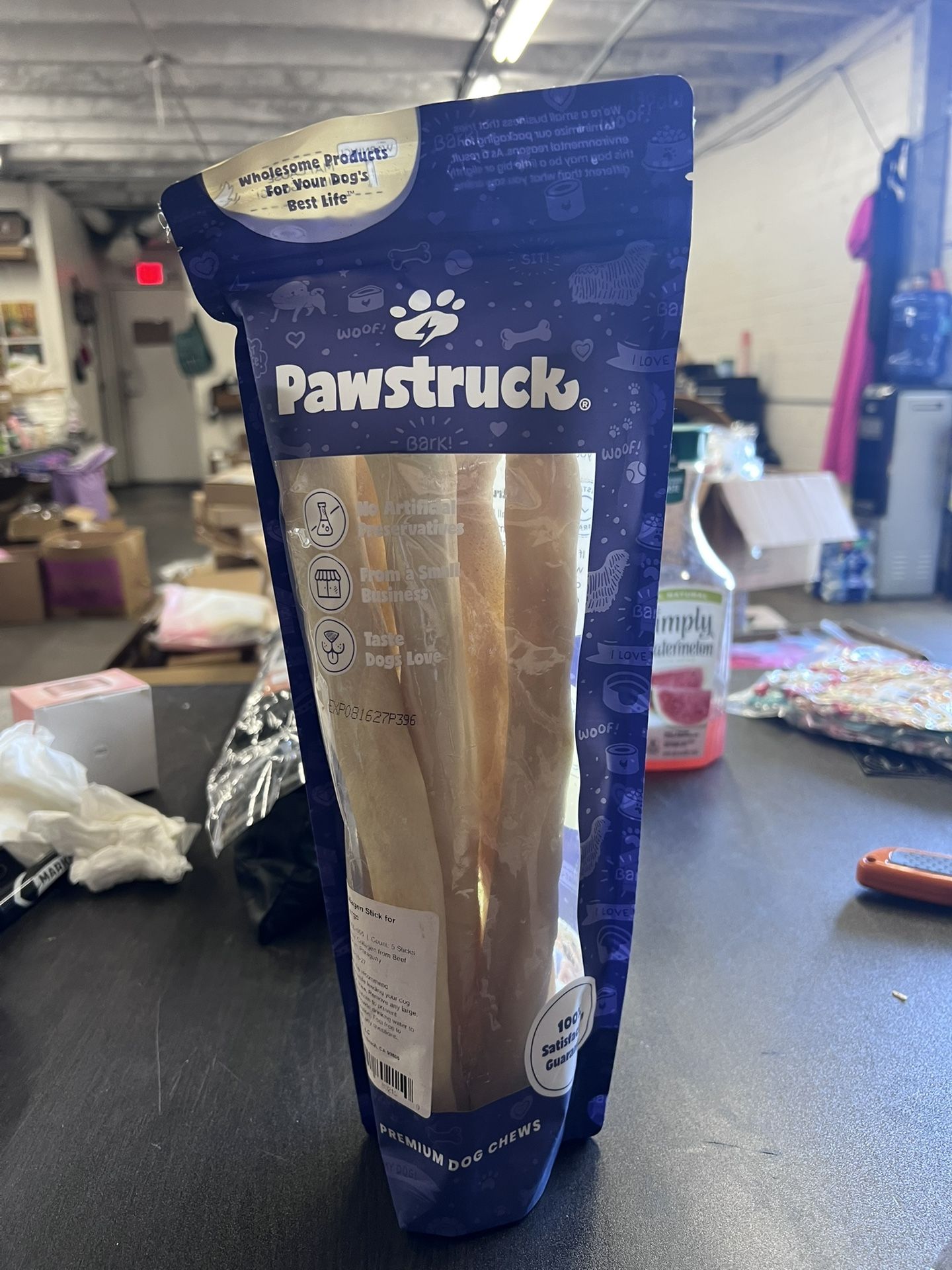 Natural Large 12" Beef Collagen Sticks for Dogs - Long-Lasting Rawhide Alternative, High Protein