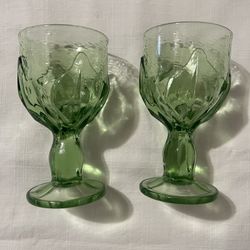Tiffin Franciscan Goblets Green Vintage