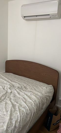 Mid century bed frame and mattress