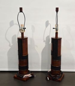 Set of Wooden Lamps..