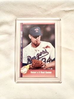 Mint condition, 1991 pacific Nolan Ryan baseball trading card. Valued at $125.
