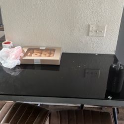 Glass black table