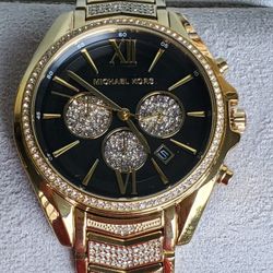 Michael Kors Goldtone Big Face Unisex Watch 