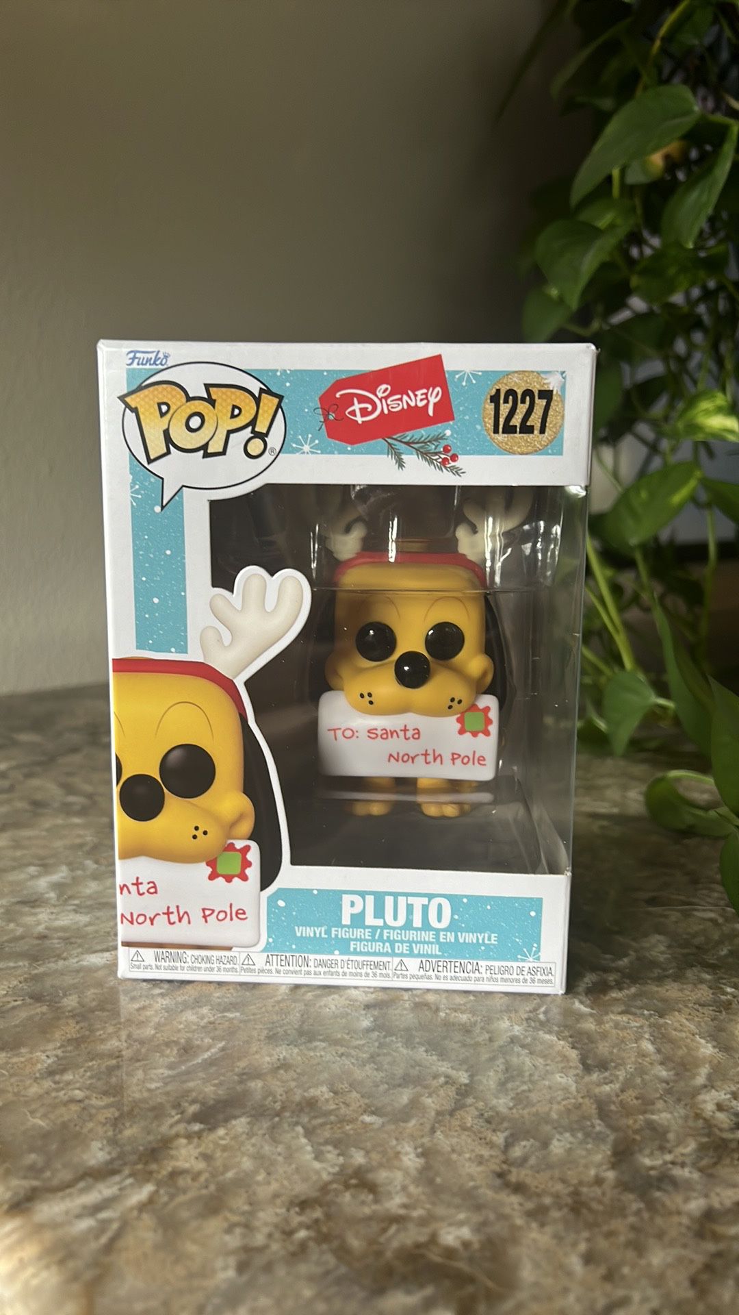 Pluto Funko Pop 2023 Disney Christmas, With Santa Letter, 1227 New