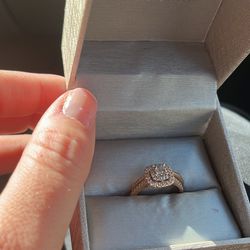 Rose Gold Diamond Engagement Set