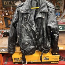 90S Leather Jacket All Zippers Were Great