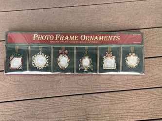 Photo Frame Christmas Ornaments 6 Pack