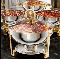 Golden Round Chafing buffet set