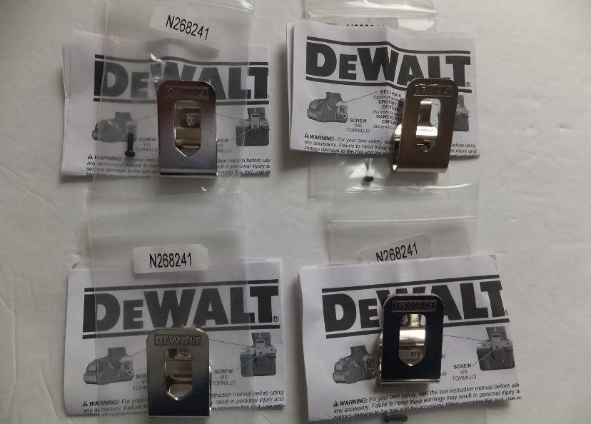 4 PACK Genuine DeWALT Belt Clip Hook 20V Drill Driver N268241 N169778