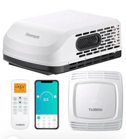 New TURBRO RV Air Conditioner, 15,000 BTU Cooling with 1,500W Electric Heating, Non-ducted Rooftop Unit with Lift Handles, Ceiling Assembly with Atmos