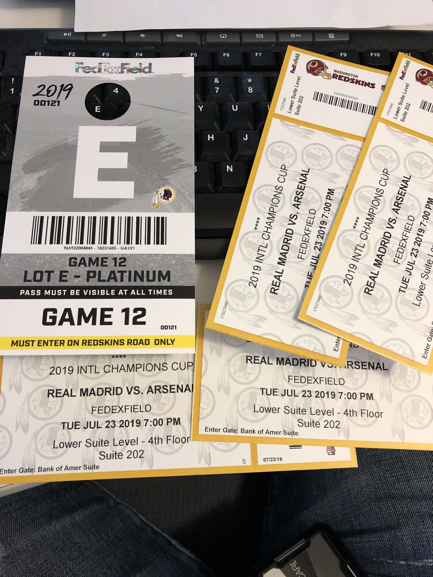 Soccer game tickets