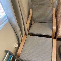 Ikea Poang Armchair + Ottoman