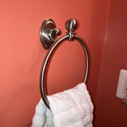 Brushed Nickel Hand Towel Hanger- Wall Mounted