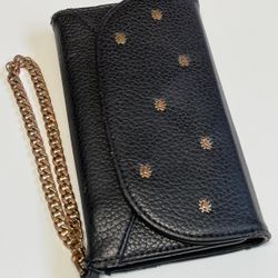 iPhone X Xs 10 10s Leather Case Wristlet Black, Sonix ‘Cosmic Stud’ Design for Apple Wallet