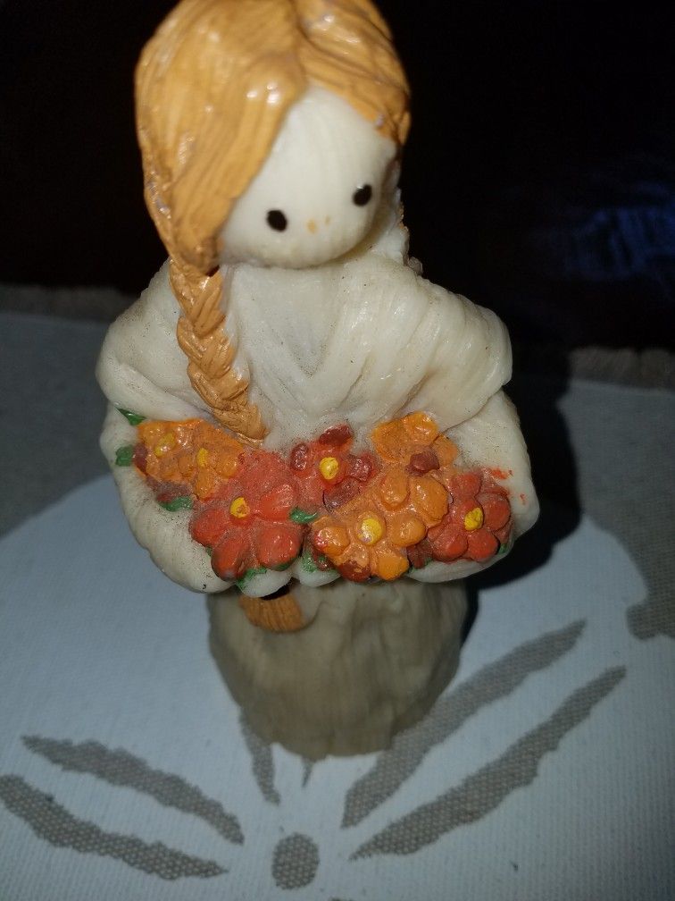 2x Corn Husk Dolls Lenox Wax Candle