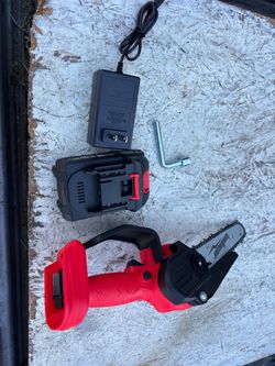 Landmaster Mini Cordless Chainsaw with Battery and Charger