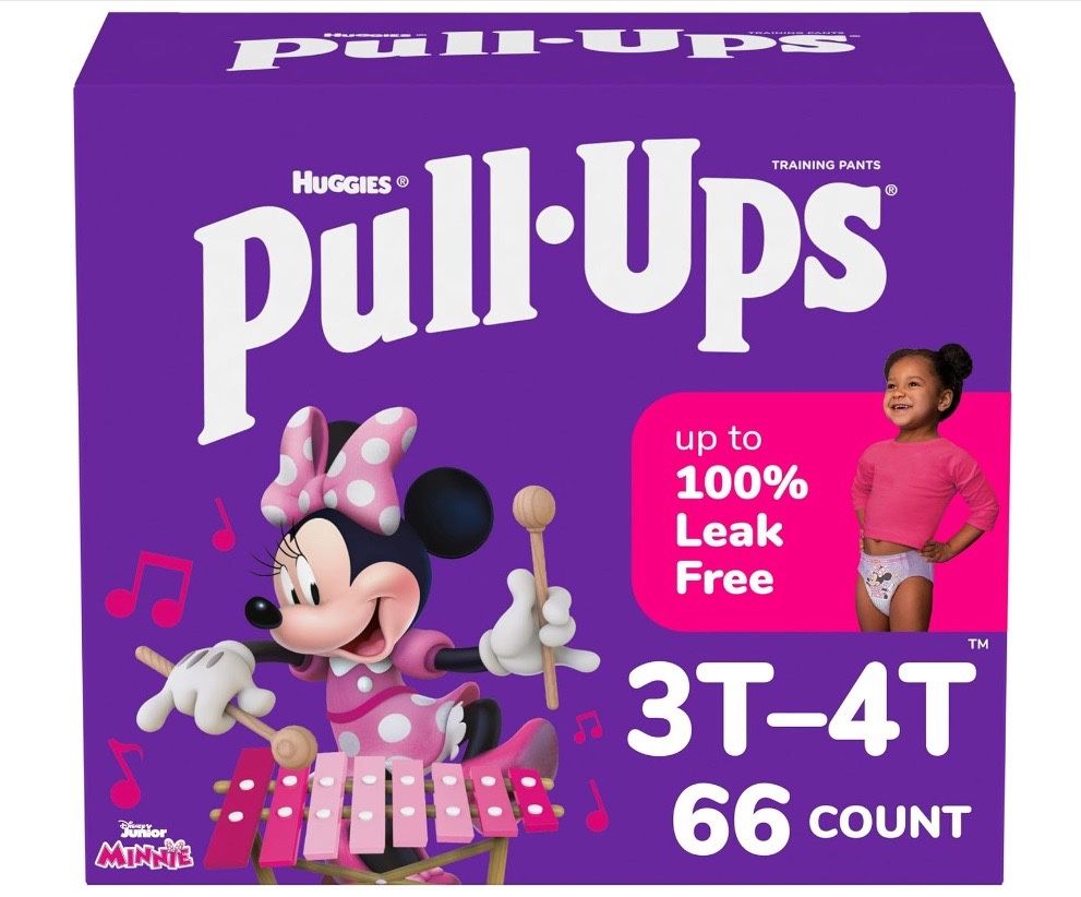 NEW HUGGIES Pull-Ups Girls' Potty Training Pants, Size 3T-4T, Training Underwear (32-40 lbs), 66 Count