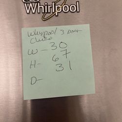 Whirlpool beautiful stainless steel refrigerator looks like new French door everything works perfectly first come first served 