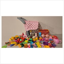 Huge Play Kitchen, Grocery Cart, Food & Disney Tea Party Bundle