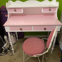 Pink And White child Desk