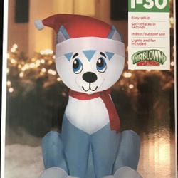 Puppy Blow up Christmas Decoration 