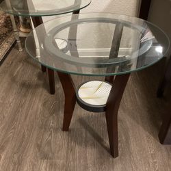 Two Glass Top Tables 