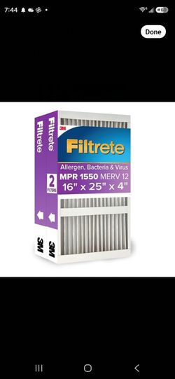 Air filter 16×25×4 MERV 12 MPR 1500