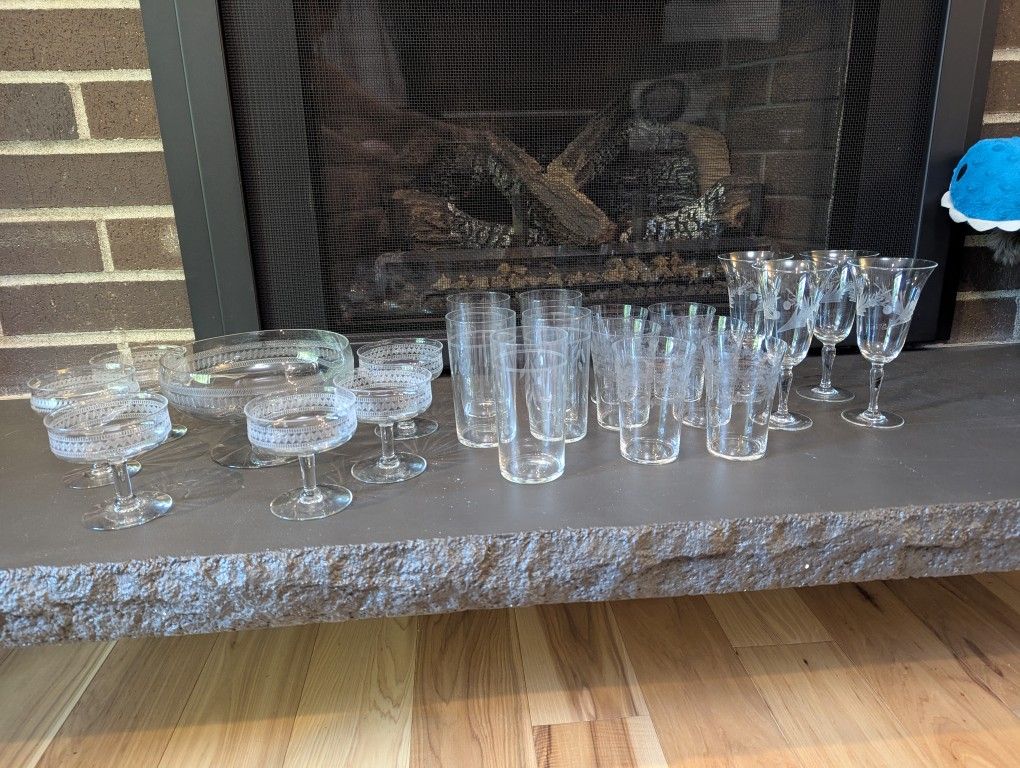 1920s Etched Glassware Collection