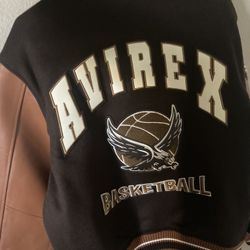 AVIREX  LEATHER VARSITY JACKET