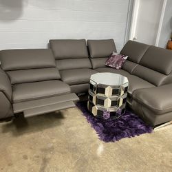 Gray Power Reclining Sectional 