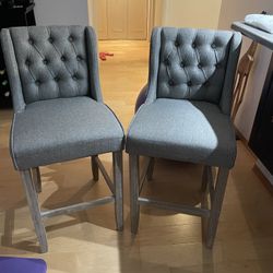 2 Quilted Bar Stools