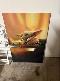 Large grogu canvas