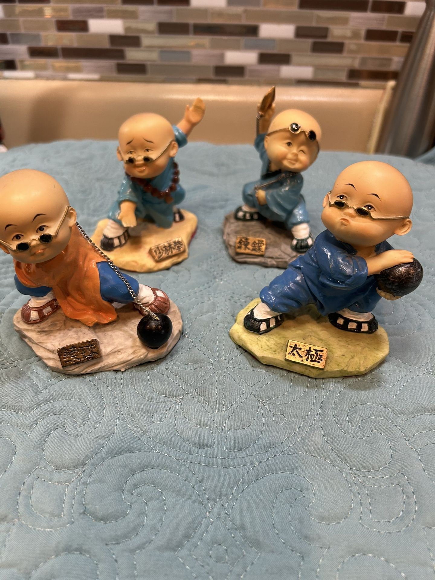Small Monk Action Figurines Lot of 4