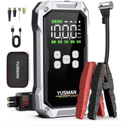 Car Jump Starter with Air Compressor, 9000A 150PSI Jump Starter Pack (All Gas/10.0L Diesel), 12V Battery Jump Starter with Display, Smart Jumper Cable