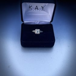 Sterling silver ring with diamonds