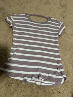 Mountain Hardwear Striped Ribbed Short Sleeve Top Size Small
